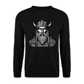 Proud Viking Warrior Germanic - Unisex Sweatshirt - black - Front - Alina (178cm) & Michal (187cm)