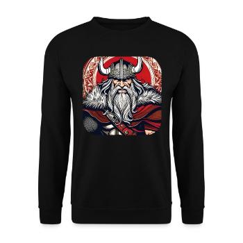 Stolzer Wikinger Krieger Germane - Unisex Pullover - Schwarz - Vorne - Alina (178cm) & Michal (187cm)