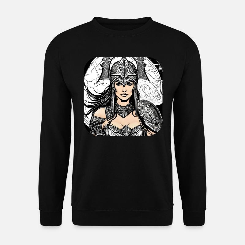 Stolze Wikingerin Germanin Schildmaid - Unisex Pullover - Schwarz