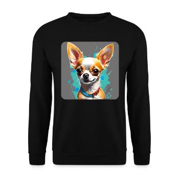Mignon petit chien Chihuahua dans le style bande dessinée - Sweat-shirt Unisexe - noir - Devant - Alina (178cm) & Michal (187cm)