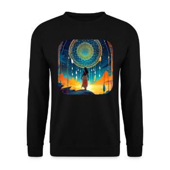Mystical Fantasy Shaman Sorceress - Unisex Sweatshirt - black - Front - Alina (178cm) & Michal (187cm)