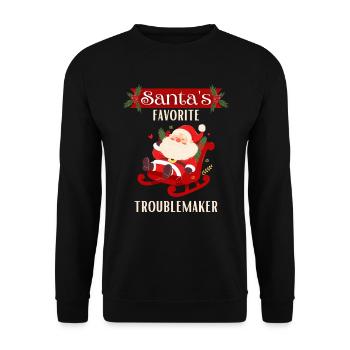 Santa Claus on a sleigh - Unisex Sweatshirt - black - Front - Alina (178cm) & Michal (187cm)