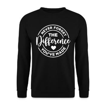 Vergessen Sie nie den Unterschied - Unisex Pullover - Schwarz - Vorne - Alina (178cm) & Michal (187cm)
