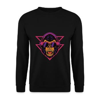 Gorilla DJ - Unisex Pullover - Schwarz - Vorne - Alina (178cm) & Michal (187cm)