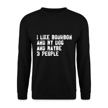 Ich mag Bourbon und meinen Hund Whiskey Kentucky - Unisex Pullover - Schwarz - Vorne - Alina (178cm) & Michal (187cm)