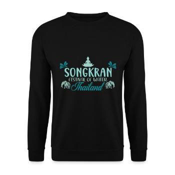 SongKran Festival of Water Thailand - Unisex Sweatshirt - black - Front - Alina (178cm) & Michal (187cm)