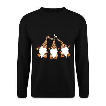 Cadeau de Noël Noël Noël Gnome - Sweat-shirt Unisexe - noir - Devant - Alina (178cm) & Michal (187cm)