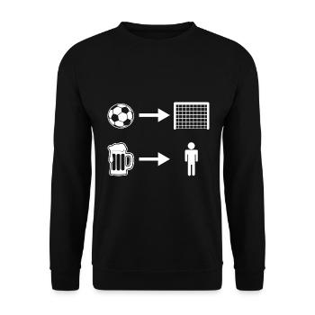 Funny football and beer sayings men - Unisex Sweatshirt - black - Front - Alina (178cm) & Michal (187cm)