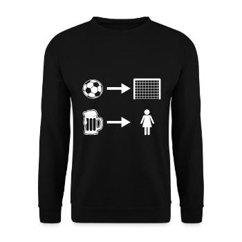 Funny football and beer sayings women - Unisex Sweatshirt - black - Front - Alina (178cm) & Michal (187cm)