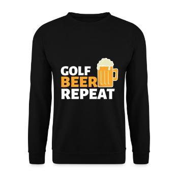 RÉPÉTER LA BIÈRE DE GOLF - Sweat-shirt Unisexe - noir - Devant - Alina (178cm) & Michal (187cm)