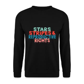 Rayures étoilées et droits de reproduction - Sweat-shirt Unisexe - noir - Devant - Alina (178cm) & Michal (187cm)