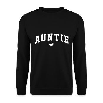 Auntie Love Heart Design for Family Connection - Unisex Sweatshirt - black - Front - Alina (178cm) & Michal (187cm)