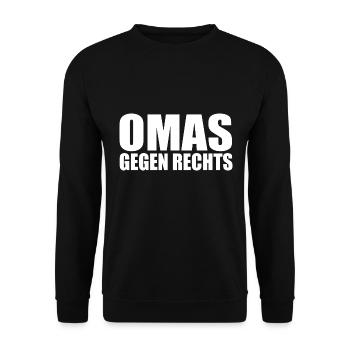 Omas gegen rechts - Unisex Pullover - Schwarz - Vorne - Alina (178cm) & Michal (187cm)