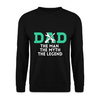 PAPA DER MAN DER MYTHOS DIE LEGENDE - Unisex Pullover - Schwarz - Vorne - Alina (178cm) & Michal (187cm)