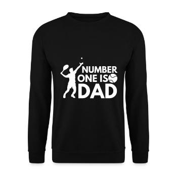 Number One Is Dad - Tennis - Unisex Sweatshirt - black - Front - Alina (178cm) & Michal (187cm)