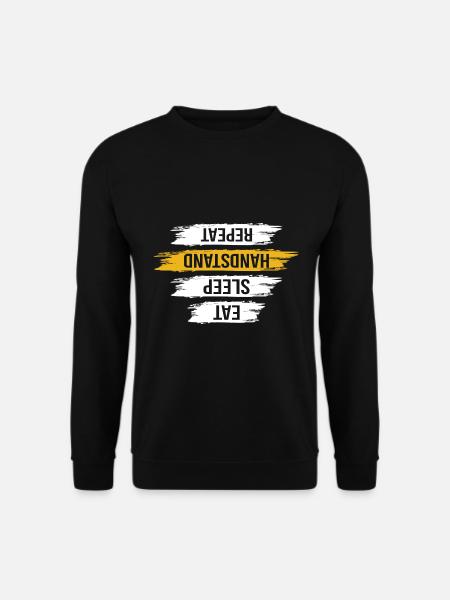 Eat Sleep Handstand Repeat Akrobatik Gymnastik - Unisex Pullover - Schwarz