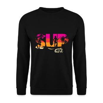 SUP board paddleboarding paddel supboard Stand Up - Unisex Pullover - Schwarz - Vorne - Alina (178cm) & Michal (187cm)