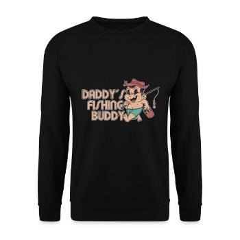 Daddys Fishing Buddy Angeln Karpfen - Unisex Pullover - Schwarz - Vorne - Alina (178cm) & Michal (187cm)