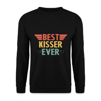 Best Kisser Ever - Unisex Sweatshirt - black - Front - Alina (178cm) & Michal (187cm)