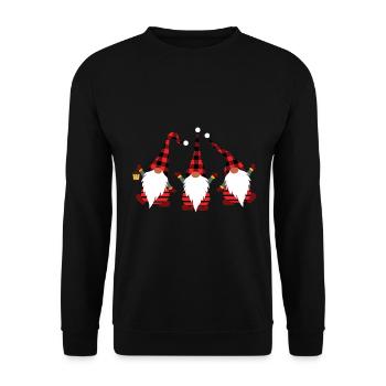 Cadeau de Noël Noël Noël Gnome - Sweat-shirt Unisexe - noir - Devant - Alina (178cm) & Michal (187cm)
