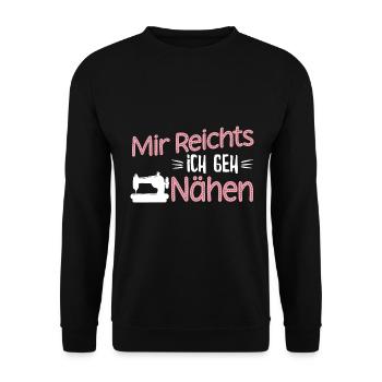 Mir reichts ich geh Nähen - Unisex Pullover - Schwarz - Vorne - Alina (178cm) & Michal (187cm)