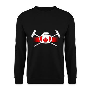 Curling Stone Canada Curler Canadian Flag Curling - Unisex Pullover - Schwarz - Vorne - Alina (178cm) & Michal (187cm)