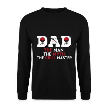 PAPA DER MAN THE MYTH OF THE GRILL MASTERS - Unisex Sweatshirt - black - Front - Alina (178cm) & Michal (187cm)