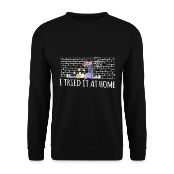 I Tried It At Home Skelett Fahrradunfall - Unisex Pullover - Schwarz - Vorne - Alina (178cm) & Michal (187cm)