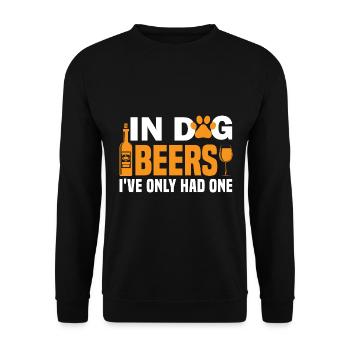 Dans les bières pour chiens, je n’en ai bu qu’une. - Sweat-shirt Unisexe - noir - Devant - Alina (178cm) & Michal (187cm)