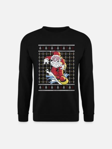 Ugly Christmas sweater avec Père Noël - Sweat-shirt Unisexe - noir