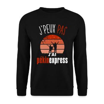 Pékin Express Je peux pas - Sweat-shirt Unisexe - noir - Devant - Alina (178cm) & Michal (187cm)