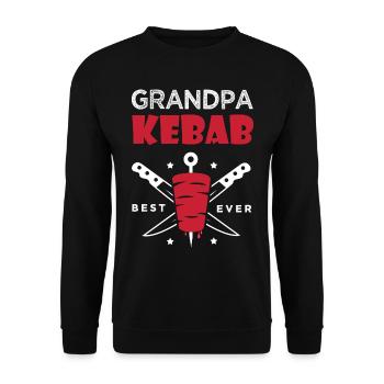 grandpa kebab gift grandfather chef best - Unisex Sweatshirt - black - Front - Alina (178cm) & Michal (187cm)