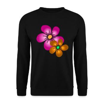 colorful flower bouquet floral flower tendril floral - Unisex Sweatshirt - black - Front - Alina (178cm) & Michal (187cm)
