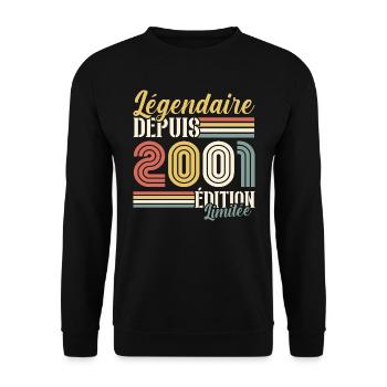Légendaire Depuis 2001 - Sweat-shirt Unisexe - noir - Devant - Alina (178cm) & Michal (187cm)