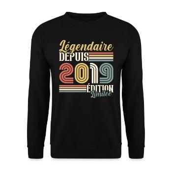 Légendaire Depuis 2019 - Sweat-shirt Unisexe - noir - Devant - Alina (178cm) & Michal (187cm)