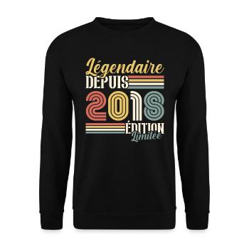 Légendaire Depuis 2018 - Sweat-shirt Unisexe - noir - Devant - Alina (178cm) & Michal (187cm)