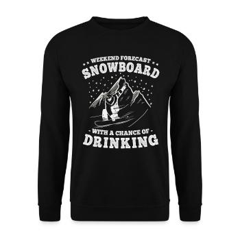 Prévisions de fin de semaine Snowboard et consommation d’alcool - Sweat-shirt Unisexe - noir - Devant - Alina (178cm) & Michal (187cm)