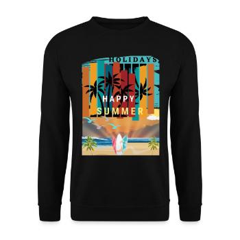 Tropical Summer happy - Sweat-shirt Unisexe - noir - Devant - Alina (178cm) & Michal (187cm)