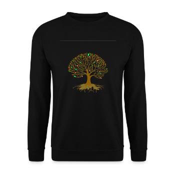 Baum Herbst bunt - Unisex Pullover - Schwarz - Vorne - Alina (178cm) & Michal (187cm)