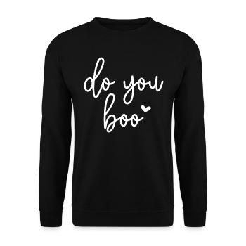 Buhst du - Unisex Pullover - Schwarz - Vorne - Alina (178cm) & Michal (187cm)