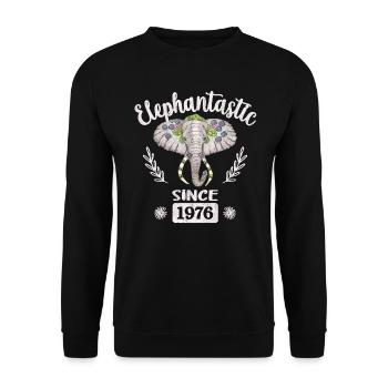 elephantastic since 1976 - Unisex Sweatshirt - black - Front - Alina (178cm) & Michal (187cm)