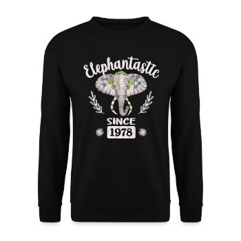 Elephantastic depuis 1978 - Sweat-shirt Unisexe - noir - Devant - Alina (178cm) & Michal (187cm)