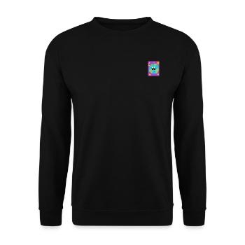 Lustiges Bild, Happy Earth - Unisex Pullover - Schwarz - Vorne - Alina (178cm) & Michal (187cm)