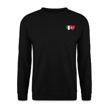 Italy Turkey Flag Heart - Unisex Sweatshirt - black - Front - Alina (178cm) & Michal (187cm)