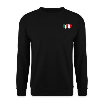 Italie France Drapeau Cœur - Sweat-shirt Unisexe - noir - Devant - Alina (178cm) & Michal (187cm)