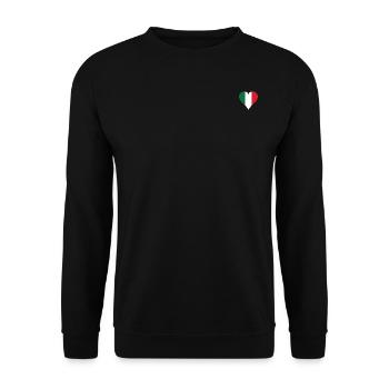 Italie Drapeau Coeur Long - Sweat-shirt Unisexe - noir - Devant - Alina (178cm) & Michal (187cm)