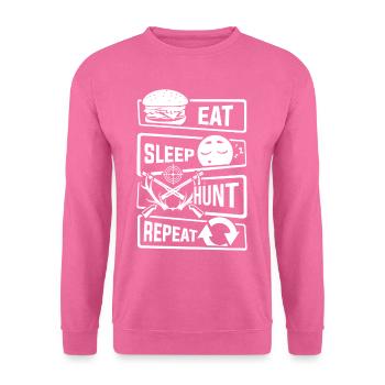 Eat Sleep Hunt Repeat - Jagd Jäger Wald Jagdsaison - Unisex Pullover - Pink - Vorne