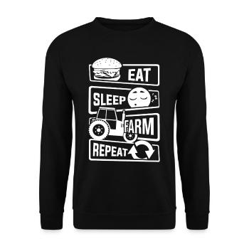 Eat Sleep Farm Repeat - Farmer Farmer Farm - Unisex Sweatshirt - black - Front - Alina (178cm) & Michal (187cm)