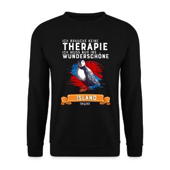Therapie Island Geschenk - Unisex Pullover - Schwarz - Vorne - Alina (178cm) & Michal (187cm)