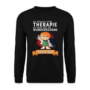Therapie Norwegen Urklaub geschenk - Unisex Pullover - Schwarz - Vorne - Alina (178cm) & Michal (187cm)